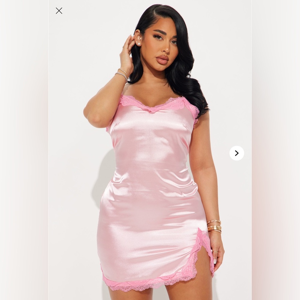 Fashion Nova Pink Satin Chemise new